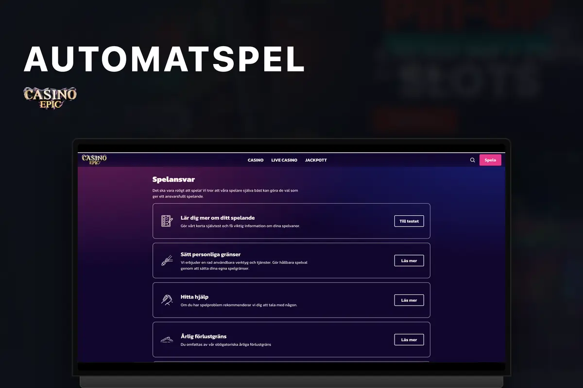 Epic Casino slotsspel — spellista